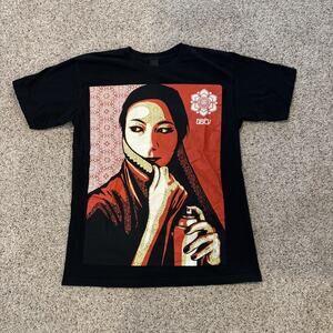 Obey Mens T Shirt Men’s Size Medium Peace Woman Graphic Streetwear Skate Black